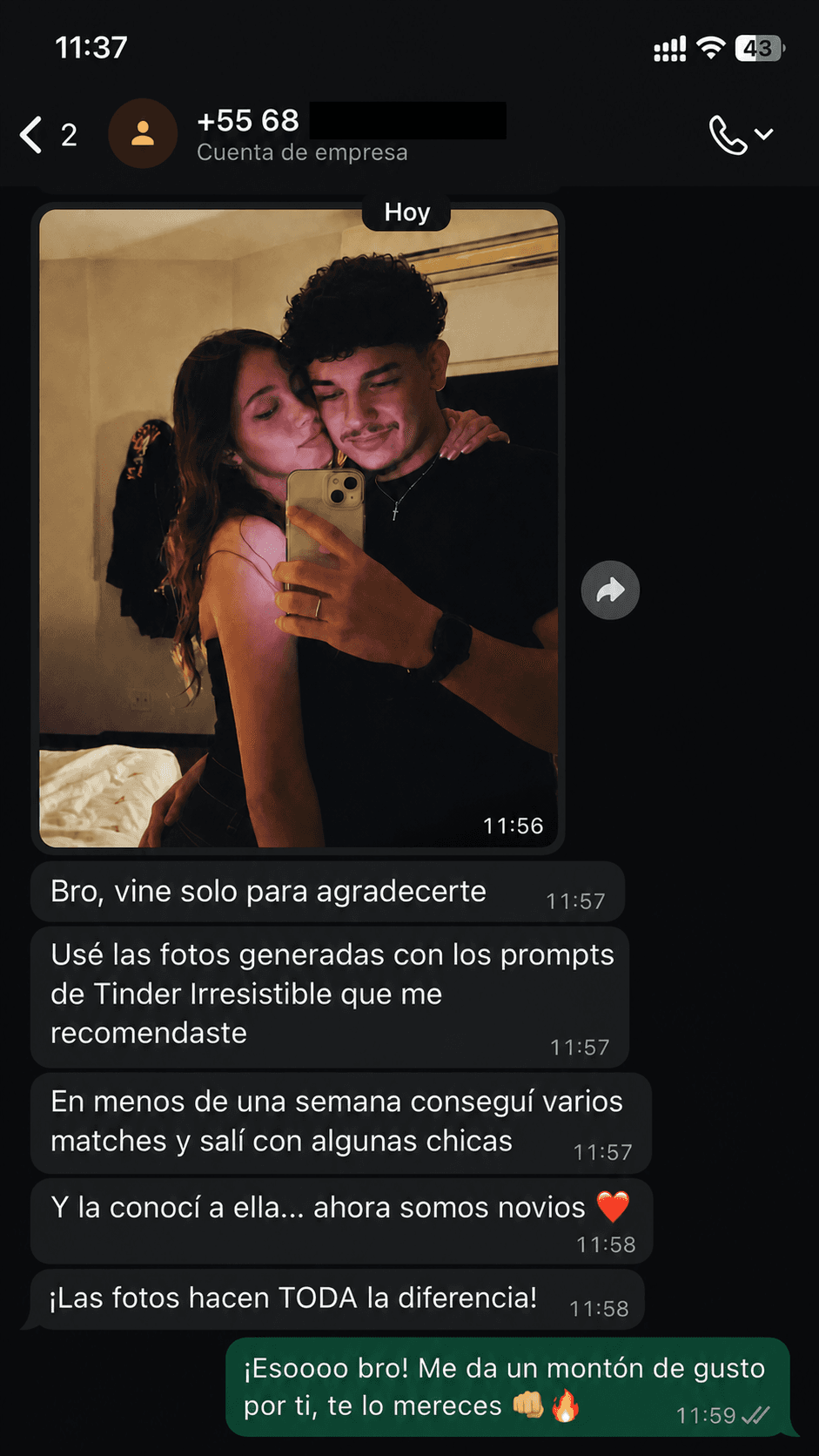 Prueba social 4: resultados obtenidos con los prompts